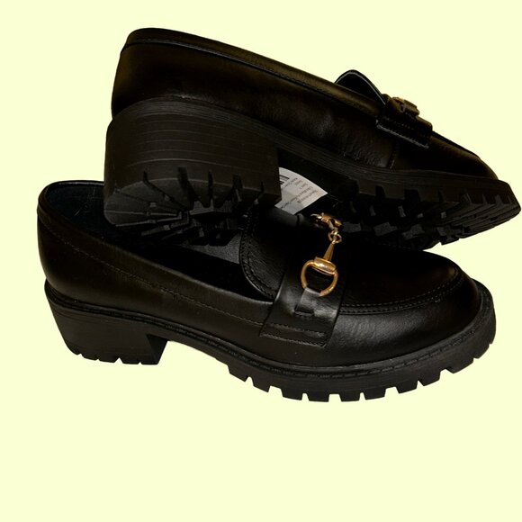 4th & Reckless Women's Black and Gold Oxfords - Picture 3 of 3